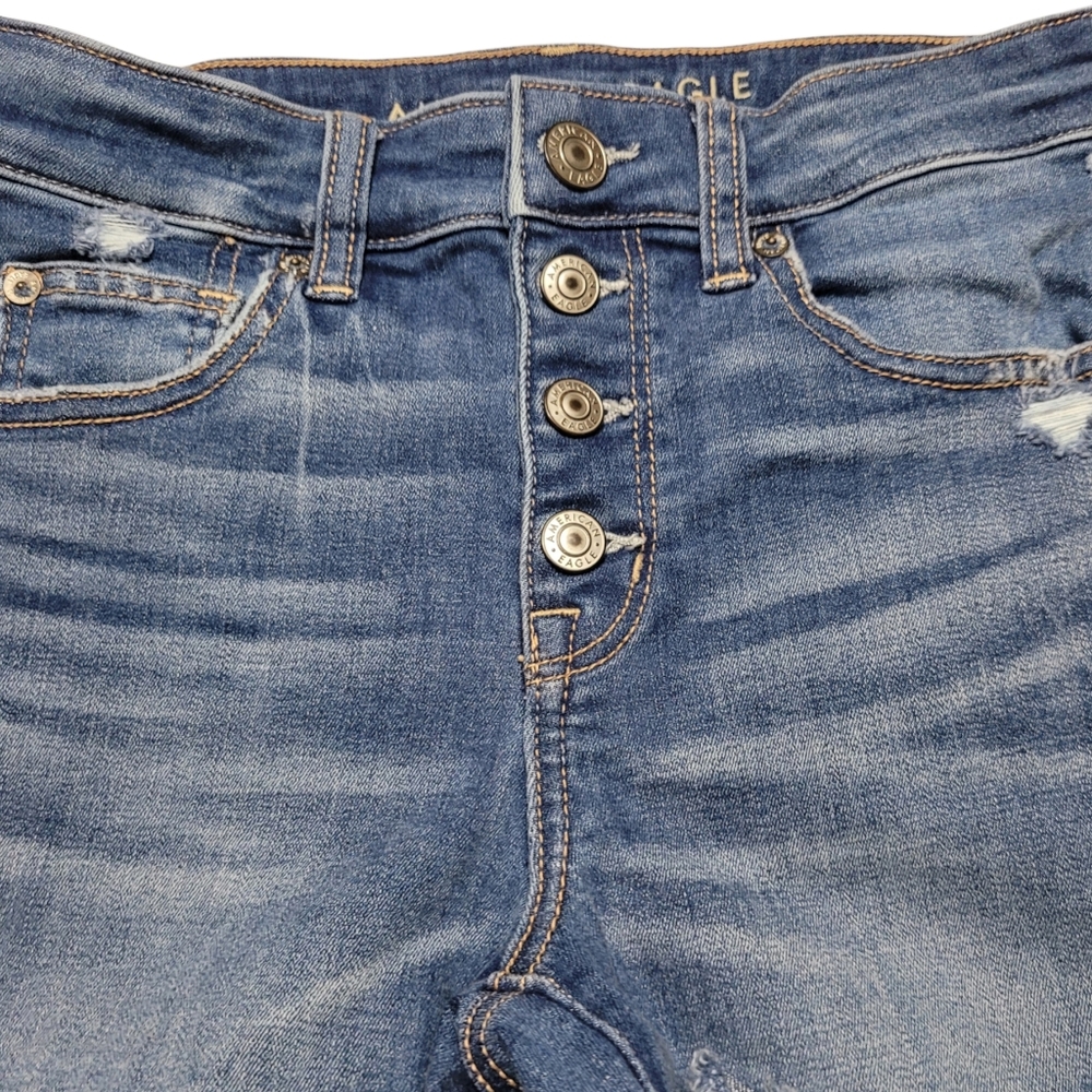 Women's American Eagle Hi Rise Shorty Button Fly Shorts Sz 4 - Picture 4 of 6